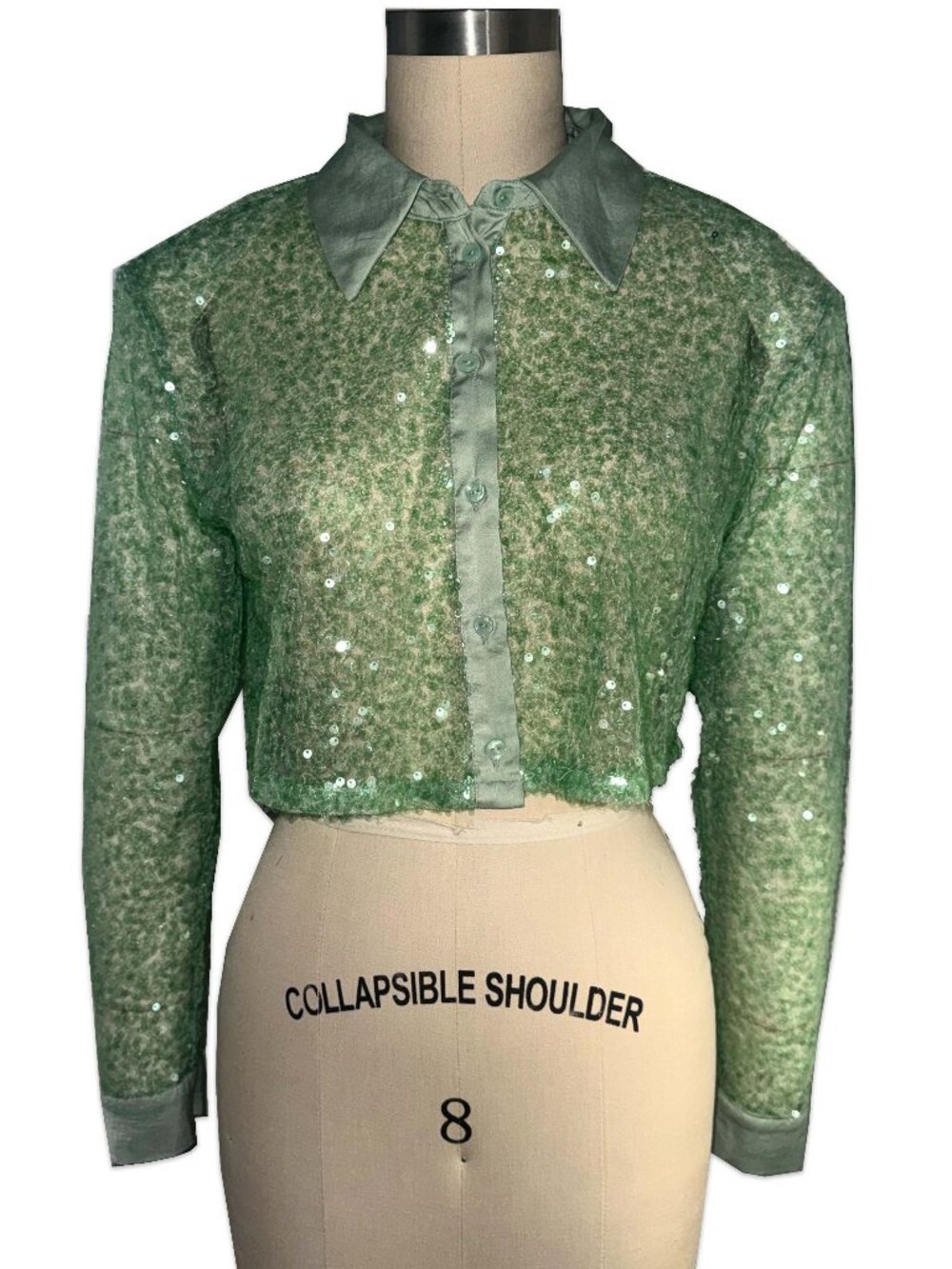 Urban Outfitters mint sequin button-up top ♡
